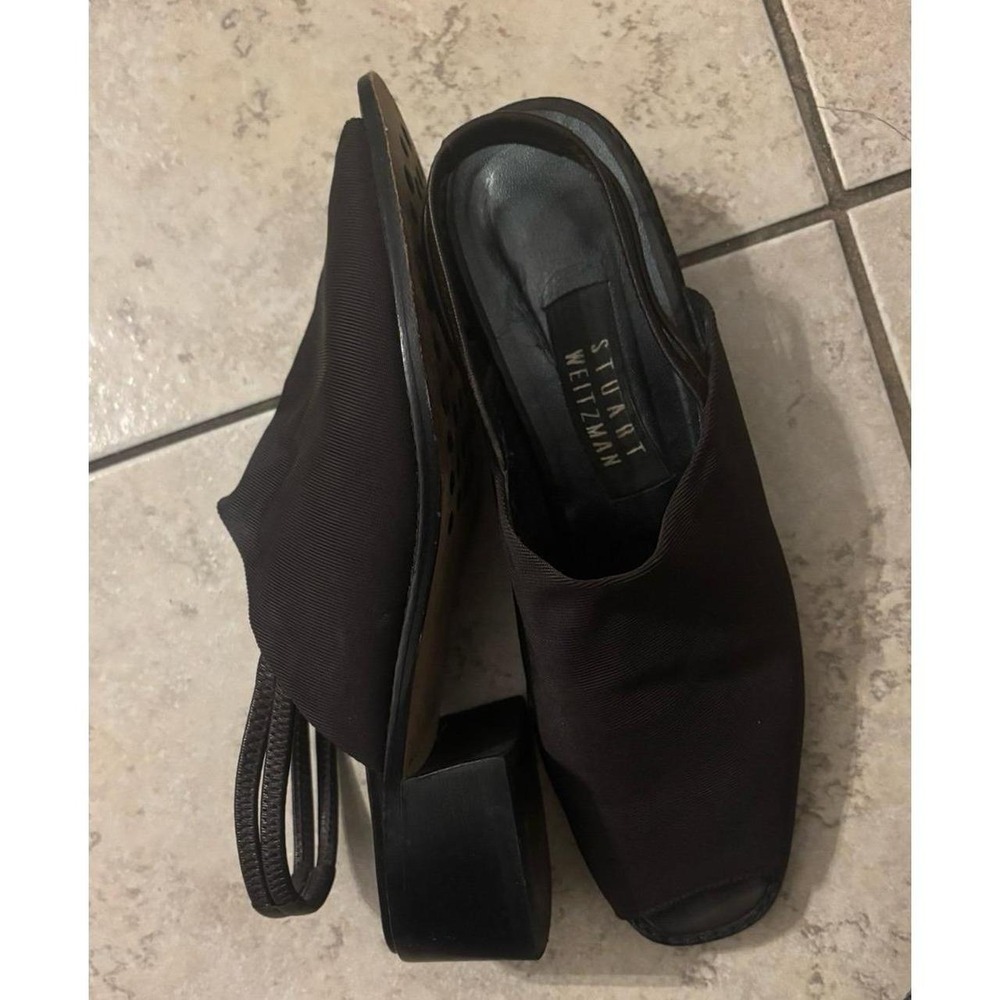 Stuart Weitzman Brown Slingback Peep Toe Mules size 8.5